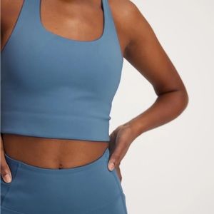 Girlfriend Collective Paloma Bra and High-Rise Pocket Legging in Monarch